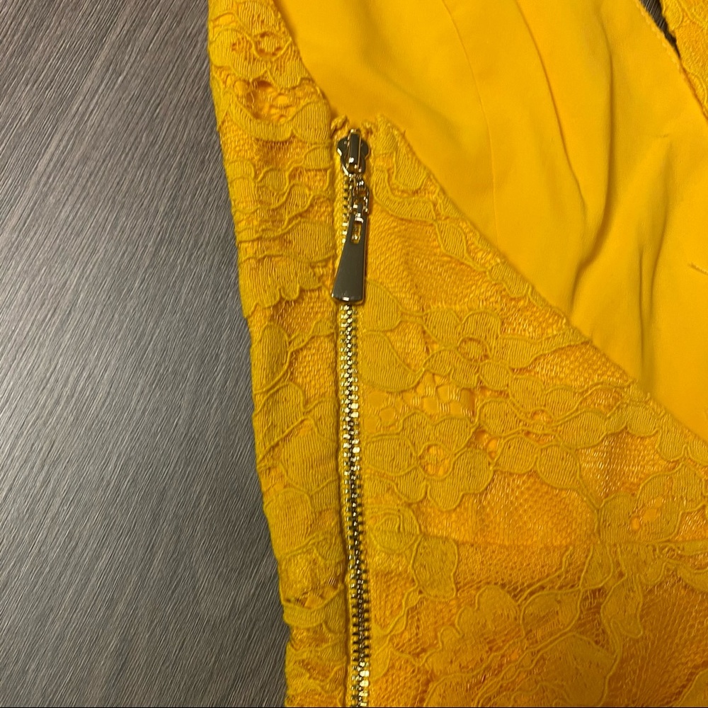 NBD X NAVEN | Macie Lace Dress Bright Mustard NEW - Picture 6 of 10